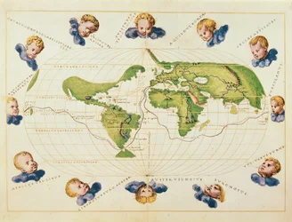 Carte du voyage de Magellan autour du monde, vers 1540
